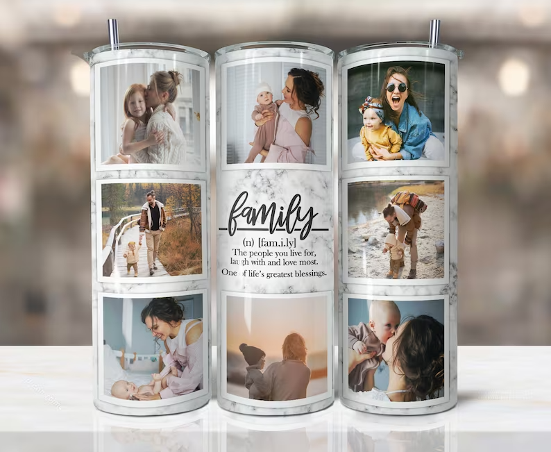 Personalized Photo Family Mother's Day Tumbler 20 oz