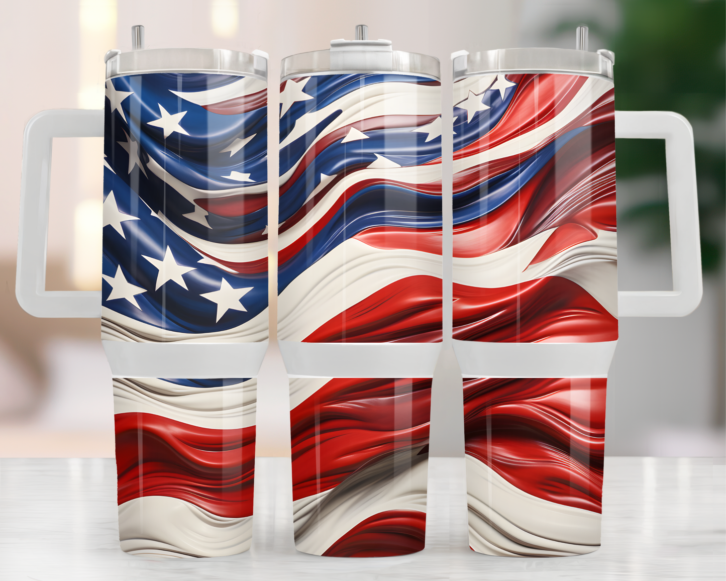 40oz Personalized USA Flag Tumbler