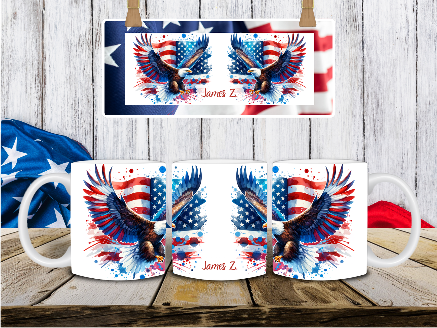 11oz American Flag Eagle Mug